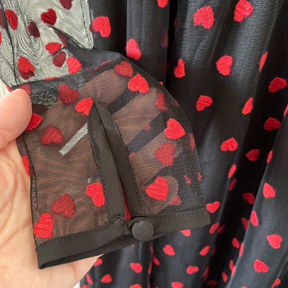 NWT ModCloth from Nordstrom Black & Red Heart Dress Size Small - Picture 8 of 13